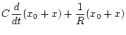 $\displaystyle C\frac{d}{dt}(x_0+x)+\frac{1}{R}(x_0+x)$
