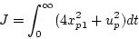 \begin{displaymath}
J=\int_{0}^{\infty}(4x_{p1}^{2}+u_{p}^{2})dt
\end{displaymath}