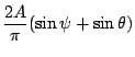 $\displaystyle \frac{2A}{\pi}(\sin \psi +\sin \theta)$