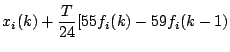 $\displaystyle x_i(k)+\frac{T}{24}[55f_i(k)-59f_i(k-1)$