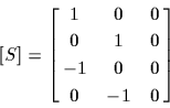 \begin{displaymath}
\left[ R \right]={1 \over r}\left[ {\matrix{0&1&L\cr
1&0&L\cr
0&{-1}&L\cr
{-1}&0&L\cr
}} \right]
\end{displaymath}